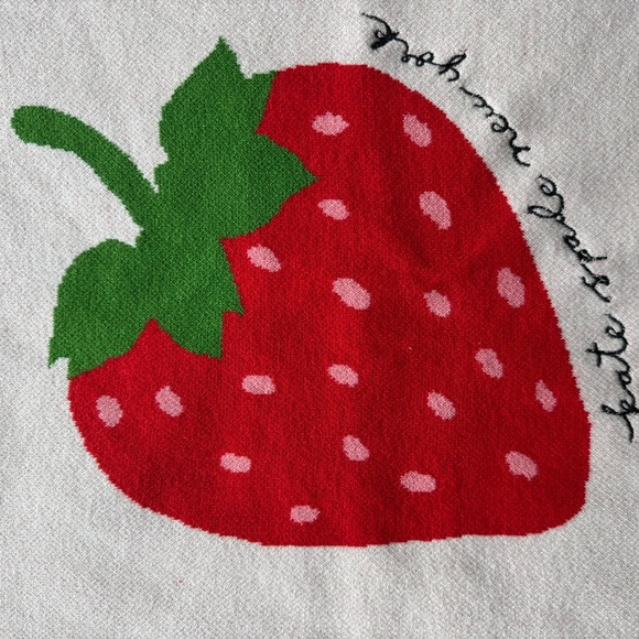 Kate Spade White Sweater with Red Strawberry Design - Picture 4 of 4